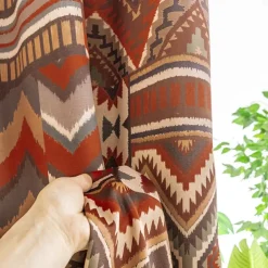 100% Blackout Curtain Drapes Boho Style ,1 Panel Grommet Thermal Insulated Room Darkening Curtains for Bedroom and Living Room