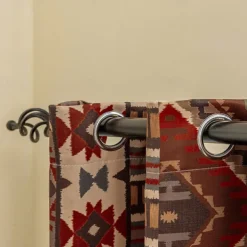 100% Blackout Curtain Drapes Boho Style ,1 Panel Grommet Thermal Insulated Room Darkening Curtains for Bedroom and Living Room