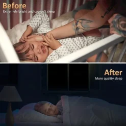 100% Blackout Shades Blind Curtains Window Cover,DIY Cut to Any Size or Shape,Hook & Loop Tabs,Portable Bags for Travel,Light & UV Blocking for House,Baby Nursery,Apartment