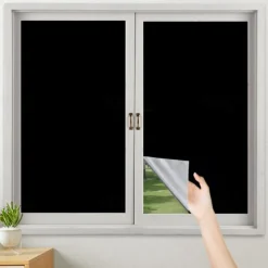 100% Blackout Shades Blind Curtains Window Cover,DIY Cut to Any Size or Shape,Hook & Loop Tabs,Portable Bags for Travel,Light & UV Blocking for House,Baby Nursery,Apartment