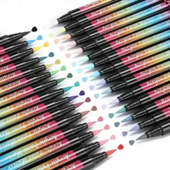 12/24/30 Color Acrylic Paint Pens: Soft Brush Tip Art Markers for Beginners, Perfect for Rock Painting, Easter Decorations & More!