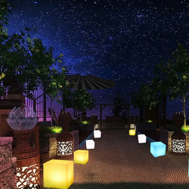 16 Color Switching Luminous Square Light Remote Control USB Charging Waterproof LED Luminous Cube LED Square Light Design Light Party Decoration Light