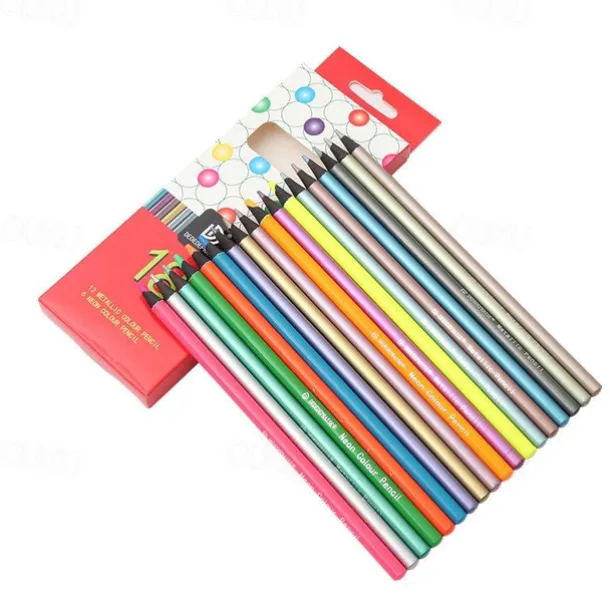18 Colors Metallic Pencils Colored Pencils Drawing Colored Pencils Art Supplies