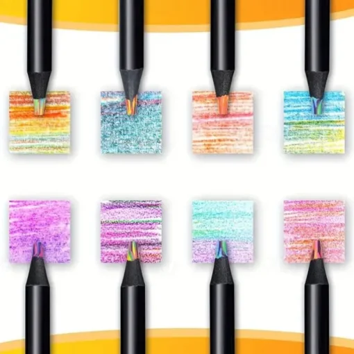 8 Colours Rainbow Pencils Jumbo Colouring Pencils For Adults And Children Multi-Coloured Pencils For Art Drawing Colouring Sketching