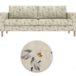 100% Cotton 3 Seater Floral Sofa Cover Quilted Cotton Slipcovers KARLcover LITB PRIME cover