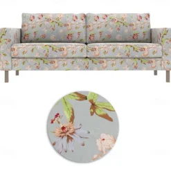 100% Cotton 3 Seater Floral Sofa Cover Quilted Cotton Slipcovers KARLcover LITB PRIME cover