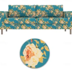 100% Cotton 3 Seater Floral Sofa Cover Quilted Cotton Slipcovers KARLcover LITB PRIME cover