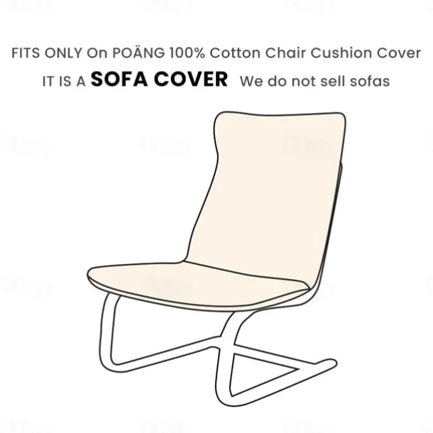 100% Cotton Chair Cushion Cover Solid Color without Pillowcase POcover LITB PRIME cover