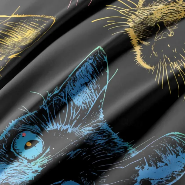 100% Cotton Colorful Cat Duvet Cover 3-Piece Set Plush Cloth for Summer Soft Skin Friendly Long Lasting Comfy Lightweight