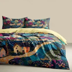 100% Cotton Duvet Cover Set Landscape Pattern Set Soft 3-Piece Luxury Bedding Set Home Decor Gift King Queen Duvet Cover
