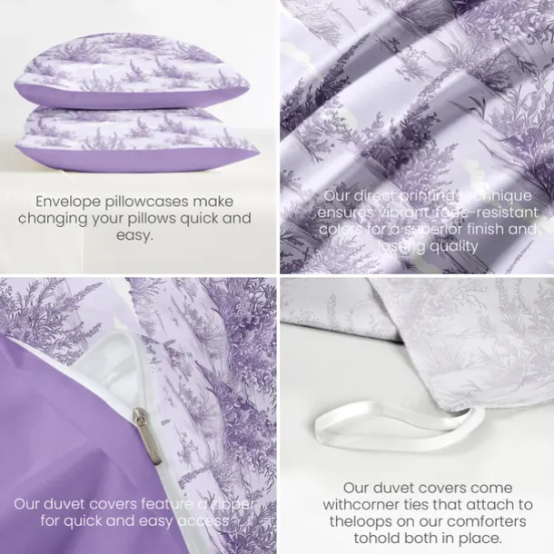 100% Cotton Duvet Cover Set Toile De Jouy Pattern Comforter Set Soft 3-Piece Luxury Bedding Set Home Decor Gift King Queen Full Sizehree Piece Set