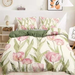 100% Cotton Floral Series Duvet Cover 3-Piece Set for Summer Soft Skin Friendly Long Lasting