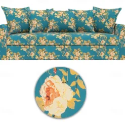 100% Cotton Floral Sofa Cover Quilted Cotton Slipcovers HOLcover LITB PRIME cover