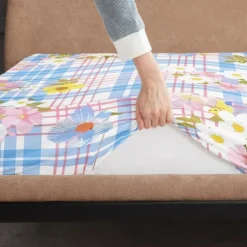 100% Cotton Floral Stripe Spring Pattern Fitted Sheet Set Ultra Soft Breathable Silky Bed Sheets Deep Pocket Bedding Sheets 3 Piece Queen King Size