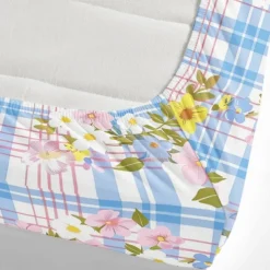 100% Cotton Floral Stripe Spring Pattern Fitted Sheet Set Ultra Soft Breathable Silky Bed Sheets Deep Pocket Bedding Sheets 3 Piece Queen King Size