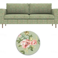 100% Cotton 2-Seat 3-Seat Sofa Cover Floral Quilted Slipcovers PARcover LITB PRIME cover