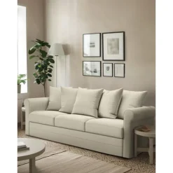 100% Cotton Slipcover 3-Seat Sofa Cover Solid Color Slipcover GRONLcover LITB PRIME cover