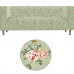 100% Cotton Sofa Cover Floral Quilted Slipcovers KLIPPcover LITB PRIME cover