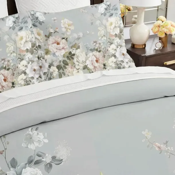 100% Cotton Vintage Floral Series Duvet Cover 3-Piece Set Short Fluff for Summer Soft Skin Friendly Comfy Lightweight