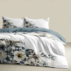 100% Cotton Vintage Floral Series Duvet Cover 3-Piece Set Short Fluff for Summer Soft Skin Friendly Comfy Lightweight