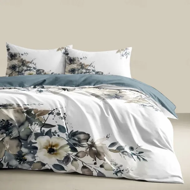 100% Cotton Vintage Floral Series Duvet Cover 3-Piece Set Short Fluff for Summer Soft Skin Friendly Comfy Lightweight
