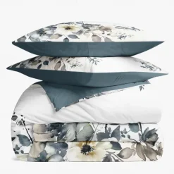 100% Cotton Vintage Floral Series Duvet Cover 3-Piece Set Short Fluff for Summer Soft Skin Friendly Comfy Lightweight