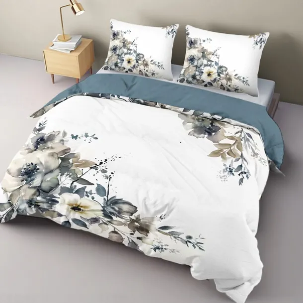 100% Cotton Vintage Floral Series Duvet Cover 3-Piece Set Short Fluff for Summer Soft Skin Friendly Comfy Lightweight
