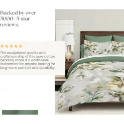 100% Cotton White Flower Plush Cloth Duvet Cover 3-Piece Set for Summer Soft Skin Friendly Long Lasting Comfy Lightweight