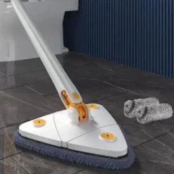 360 Degree Rotatable Adjustable Cleaning Mop - Imitation Hand Twist Quick Dry Mop, Extendable Triangle Mop 360° Rotatable Adjustable 130 cm Cleaning Mop