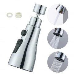 3 Functions Spray Head 360 Swivel Faucet Spayer Head G1/2 Water-saving Sink Aerator for Kitchen Faucet Replacement Spray Head