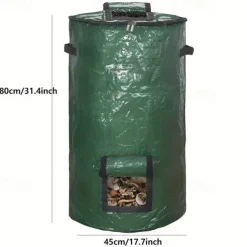 34 Gallon Compost Bin Bag, With Sunroof, Zippered Lid And Handle, Reusable Yard Garbage Bag, Yard Garbage Bag, Lawn Bag, Heavy-duty Garden Bag, Compost Bag, Garbage Bin, Outdoor Container