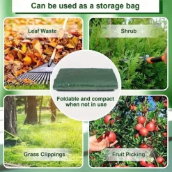 34 Gallon Compost Bin Bag, With Sunroof, Zippered Lid And Handle, Reusable Yard Garbage Bag, Yard Garbage Bag, Lawn Bag, Heavy-duty Garden Bag, Compost Bag, Garbage Bin, Outdoor Container