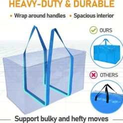 24 Gallon Extra Large Heavy Duty Foldable Moving Bags with Zipper And Stronger Handle, Can Be Carried And Moved, Foldable, Suitable For Moving, Traveling, Dormitory Storage, Waterproof Material