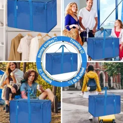 24 Gallon Extra Large Heavy Duty Foldable Moving Bags with Zipper And Stronger Handle, Can Be Carried And Moved, Foldable, Suitable For Moving, Traveling, Dormitory Storage, Waterproof Material