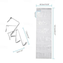 24 Grid Shoes Organizer Rack for Room Over Door Hanging Storage Holder Rack Bedroom Closets Shoes Wall-mounted Storage Bag