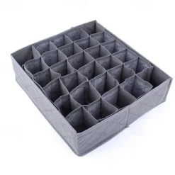 30 Grids Foldable Underwear Storage Box, Non Woven Fabric Multiple Cells Socks Organizer, Bras Drawer Organizer