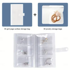 84 Grids/1 Set or 160 Grids with Small Pouches Jewelry Storage Box: Earrings, Anti-oxidation Rings, Bracelets, Transparent Dust-proof Storage Bags for Necklaces, Accessories, Sealed Bags for Jewelry Preservation