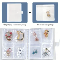 84 Grids/1 Set or 160 Grids with Small Pouches Jewelry Storage Box: Earrings, Anti-oxidation Rings, Bracelets, Transparent Dust-proof Storage Bags for Necklaces, Accessories, Sealed Bags for Jewelry Preservation