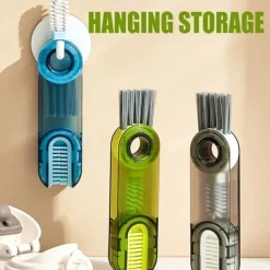 3 in 1 Cup Lid Gap Cleaning Brush Set, Multifunctional Insulation Bottle Cleaning Tools, Mutipurpose Tiny Silicone Cup Holder Cleaner, Home Kitchen Cleaning Tools