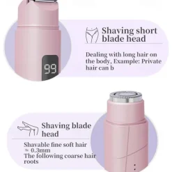 2 in 1 Electric Lady Shaver with Digital Display, Dual Head Bikini Trimmer, Wet & Dry Use Body Hair Trimmer
