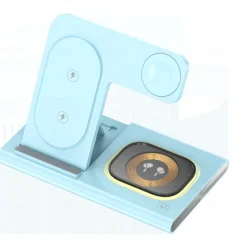 3 in 1 Foldable Charging Station for Apple Products,Fast Wireless Charger Travel Dock Adapter for iPhone 16/15/14/13/12/11/X/XS,for iWatch 10/9/8/7/Ultra2/Ultra/SE,for AirPods 4/3/2/Pro/2