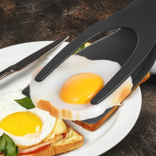 2 in 1 Grip and Flip Spatula Tongs Egg Flipper Tong Pancake Fish French Toast Omelet Making for Home Kitchen Cooking Tool