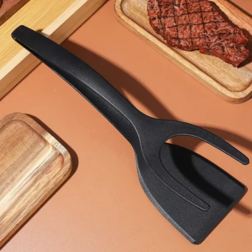 2 in 1 Grip and Flip Spatula Tongs Egg Flipper Tong Pancake Fish French Toast Omelet Making for Home Kitchen Cooking Tool
