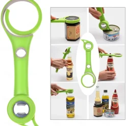 6 in 1 Jar Can Bottle Wine Opener - Multifunctional Kitchen Tool for Weak Arthritic Hands, Elderly, Seniors, Women - Open Bottles, Cans, Jars, Safety Seals, Pull Tab - Tight Grip