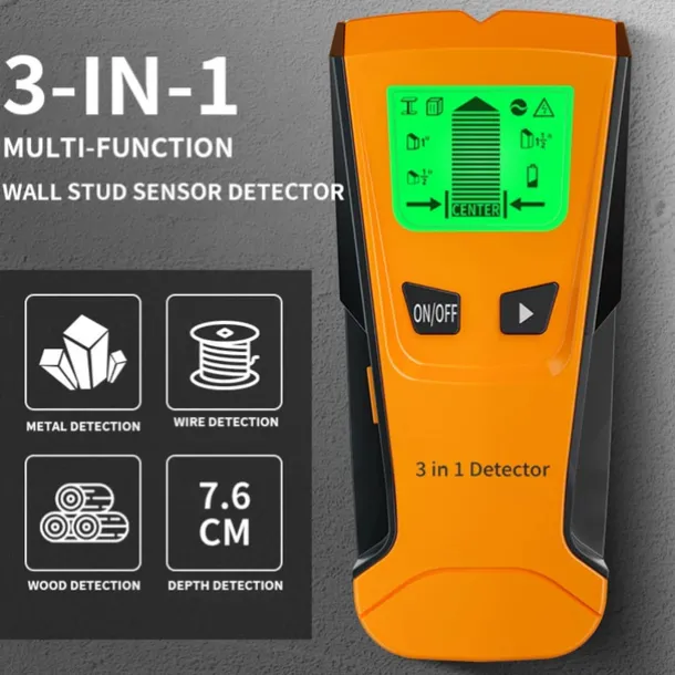 3 in 1 Multifunctional Wall Scanner Metal Wood Live Wire Detector Stud Finder Electric Box Electronic Measuring Instruments