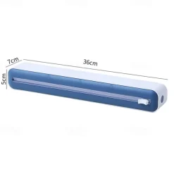 2 In 1 Plastic Wrap Dispenser Cling Film Dispenser Cutter Saran Wrap Dispenser Aluminum Foil Parchment Paper Injector Kitchen Tool