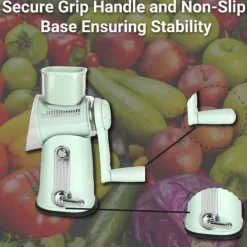 5 in 1 Rotary Cheese Grater with Handle, Rotary Grater, Vegetable Slicer, Carrot Grater, Nut Grinder and Chocolate Shaver