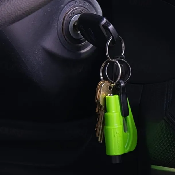 2 In 1 Safety Belt Cutter Emergency Key Chain Car Escape Tool Metal Safety Hammer Mini Fire Hammer Life-saving Hammer Car Emergency Escape Device Window Breaker