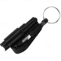 2 In 1 Safety Belt Cutter Emergency Key Chain Car Escape Tool Metal Safety Hammer Mini Fire Hammer Life-saving Hammer Car Emergency Escape Device Window Breaker