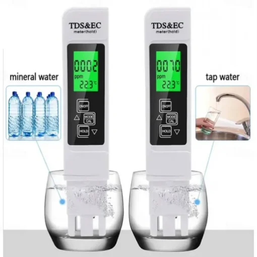 3 In1 Meter Digital Water Quality Tester TDS EC Meter Temperature Tester Pen Multifunctional Digital Water Quality Tester For Water Purity TEMP PPM Tester TDS Meter Digital Water Quality Tester